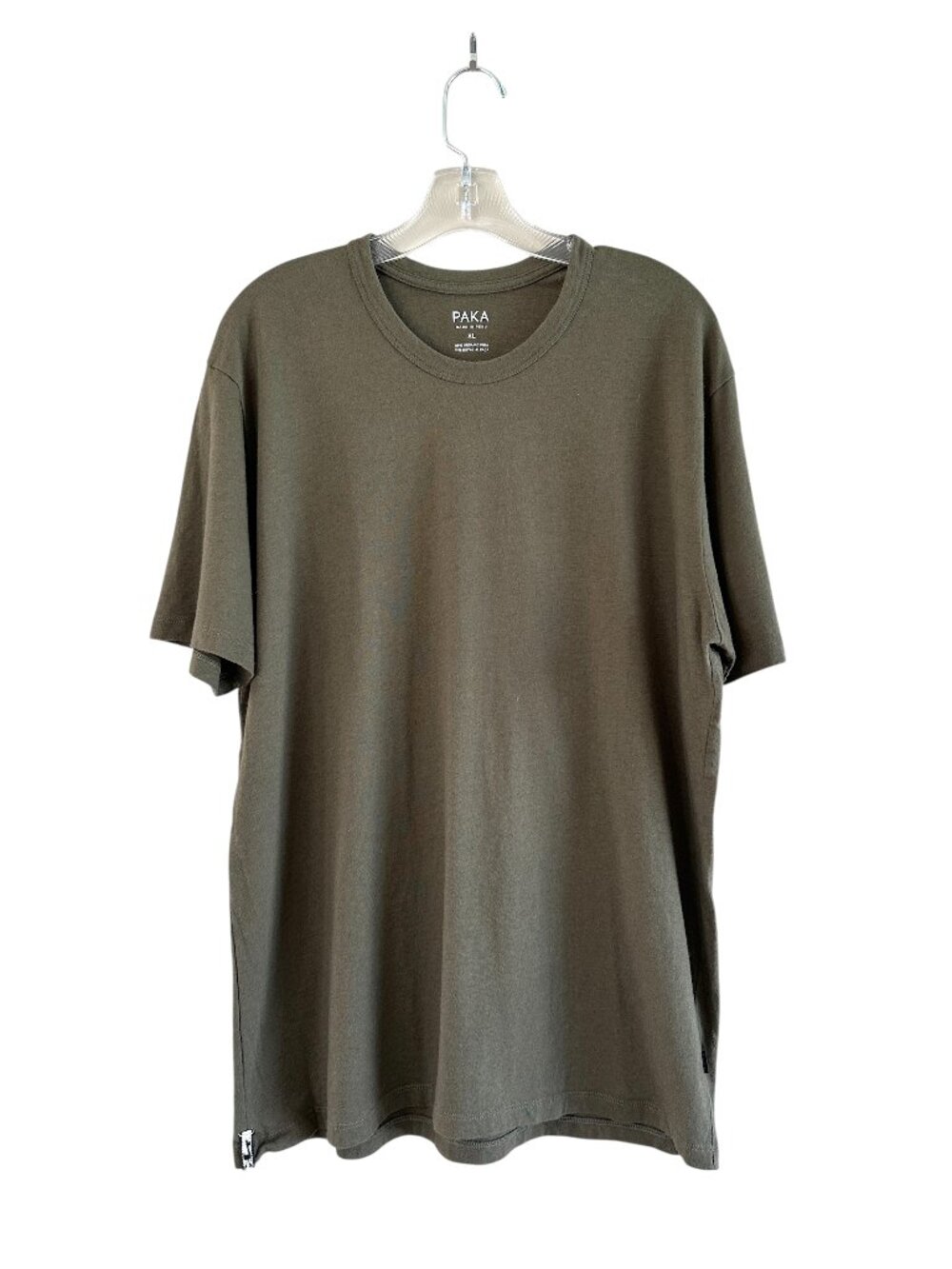 PAKA Essential Tee Pima Cotton Alpaca Blend T-Shirt, XL, Moss Green